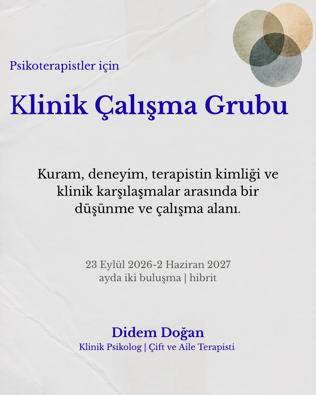 Psikoterapistler İçin Klinik Çalışma Grubu