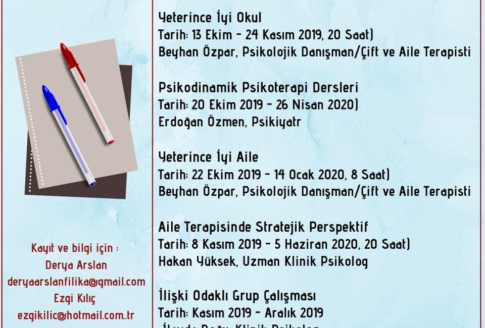 Filika Enstitü 2019-2020 1. Dönem Seminerleri